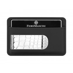 Baionetta/Credit Cards Holder - Calf Black (Alligator)