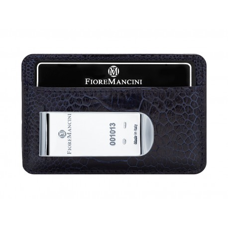 Baionetta/Credit Cards Holder - Ostrich Night Blue (Lucido)