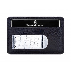 Baionetta/Credit Cards Holder - Ostrich Night Blue (Alligator)