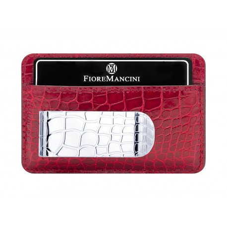 Baionetta/Credit Cards Holder - Alligator Polished Ruby (Alligator)